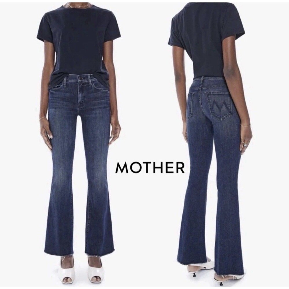 MOTHER The Hustler Ankle Fray Jeans Cropped Mint Condition Wash Women's Size 26